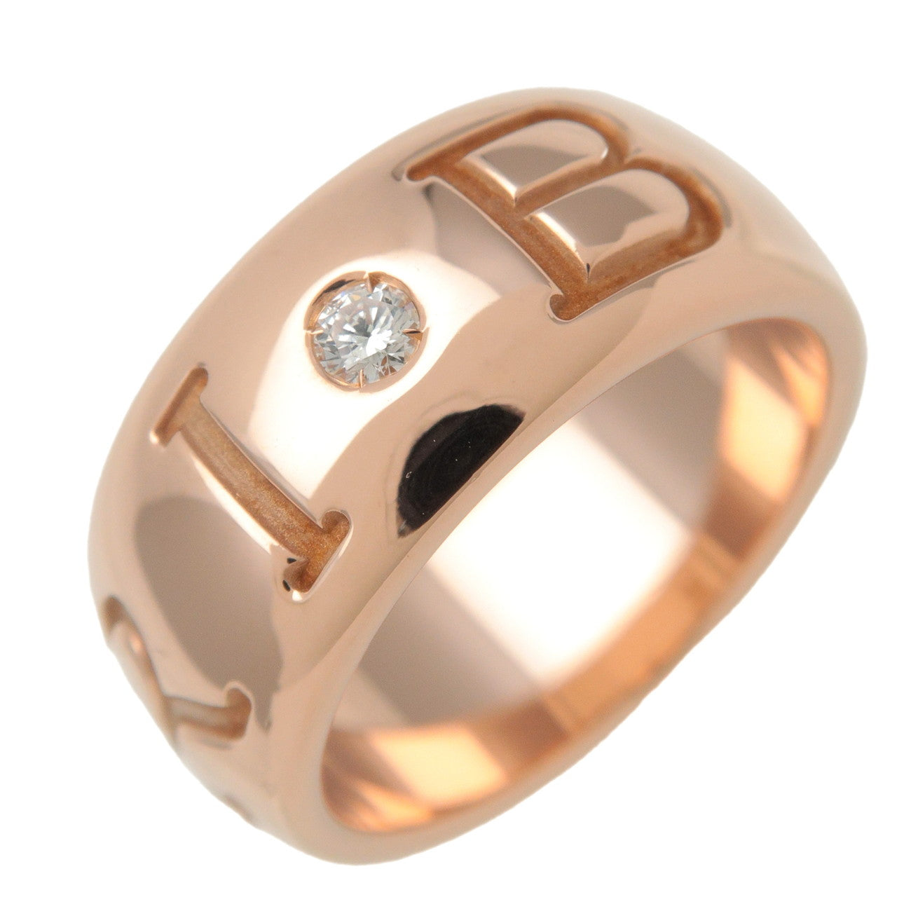 BVLGARI-Mono-Logo-Ring-1P-Diamond-K18-Rose-Gold-#49-US4.5-5