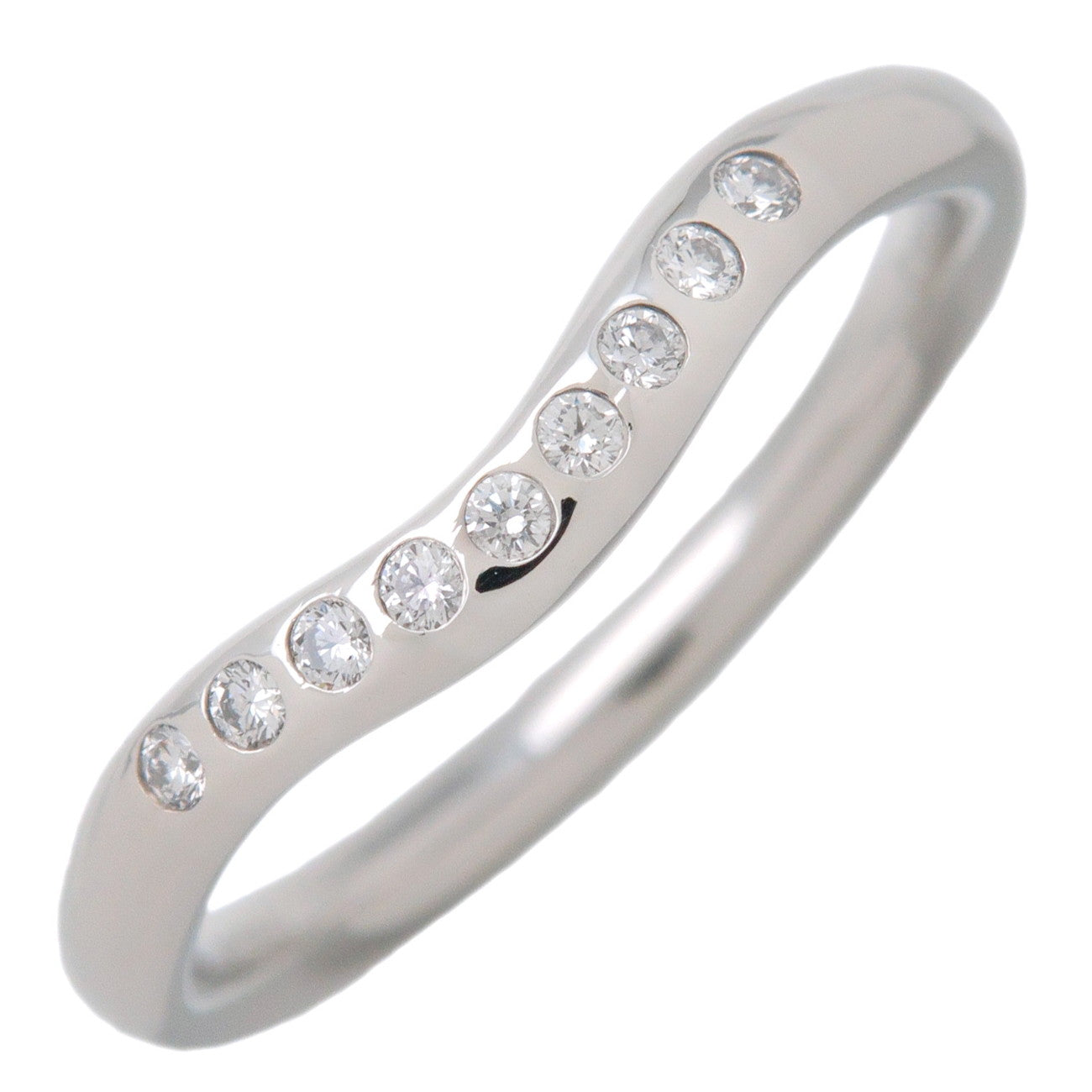 Tiffany&Co.-Curved-Band-Ring-9P-Diamond-PT950-Platinum-US5-EU49.5