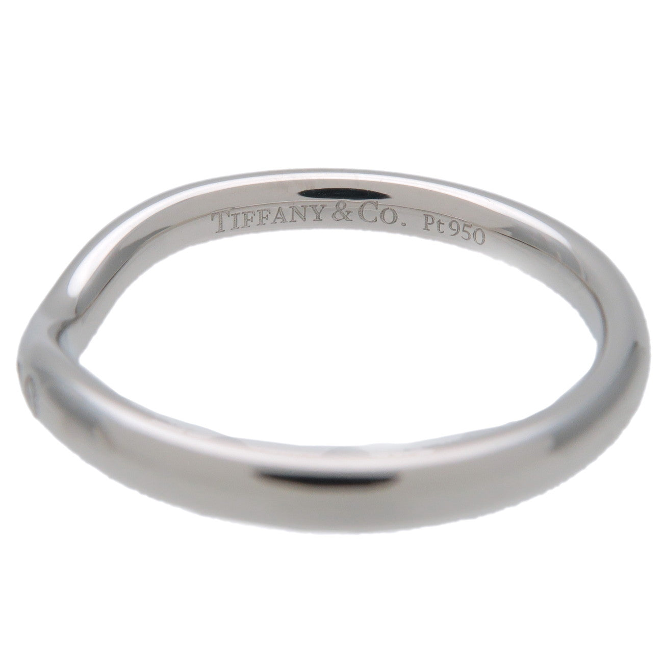 Tiffany&Co. Curved Band Ring 9P Diamond PT950 Platinum US5 EU49.5