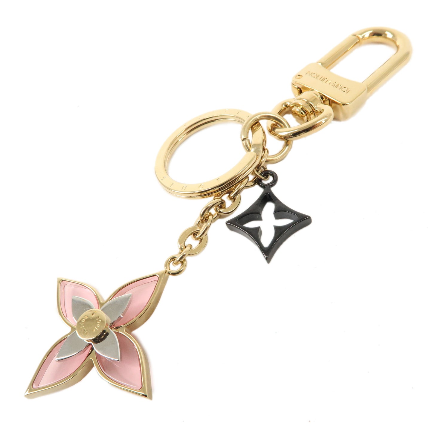 Louis Vuitton Porte Cles Blooming Flower BB Keychain Gold M68461