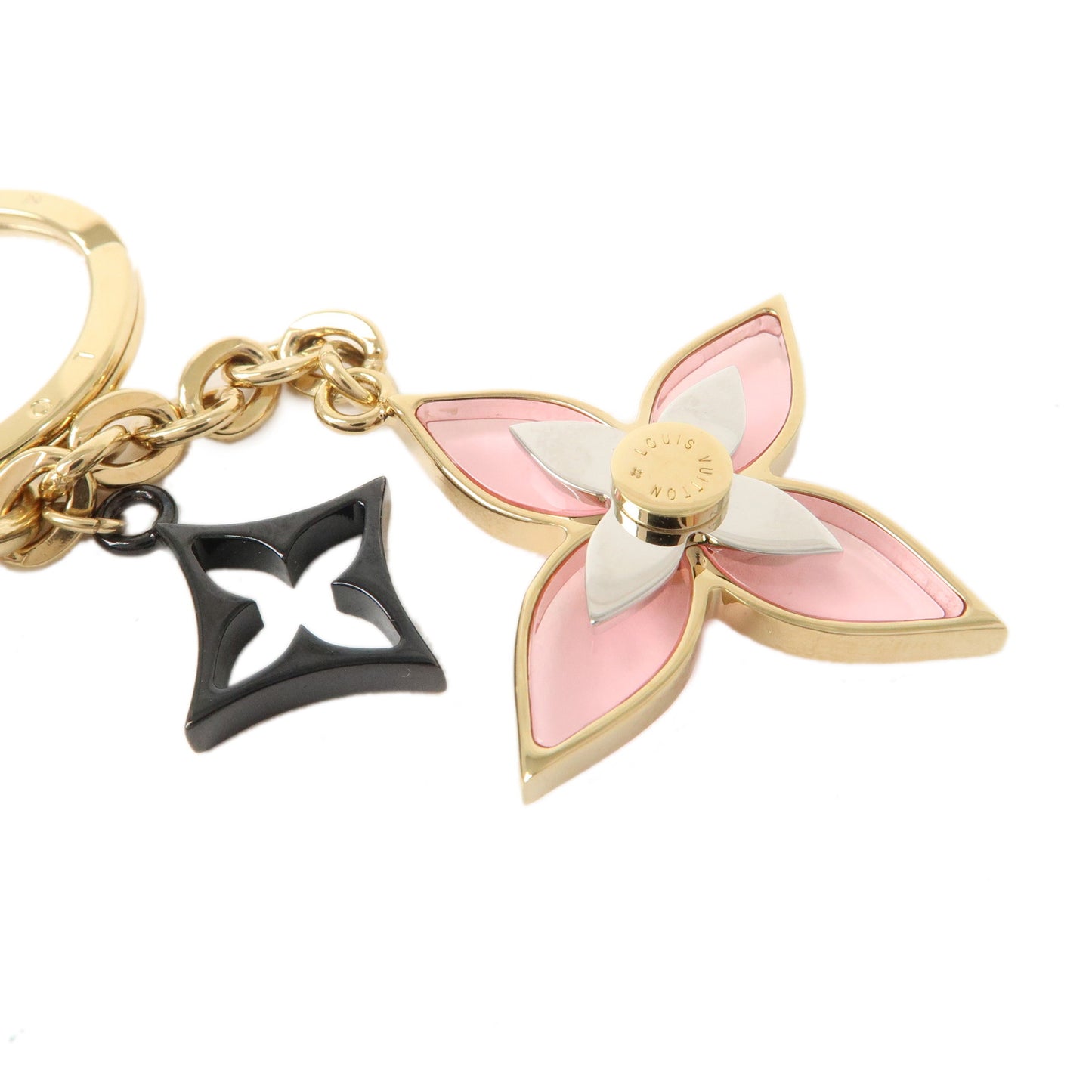 Louis Vuitton Porte Cles Blooming Flower BB Keychain Gold M68461