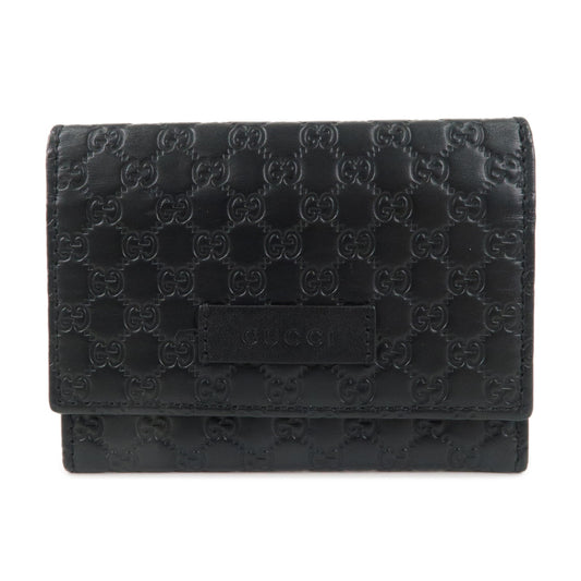 GUCCI-Micro-Guccissima-Leather-Card-Case-Holder-Black-544030