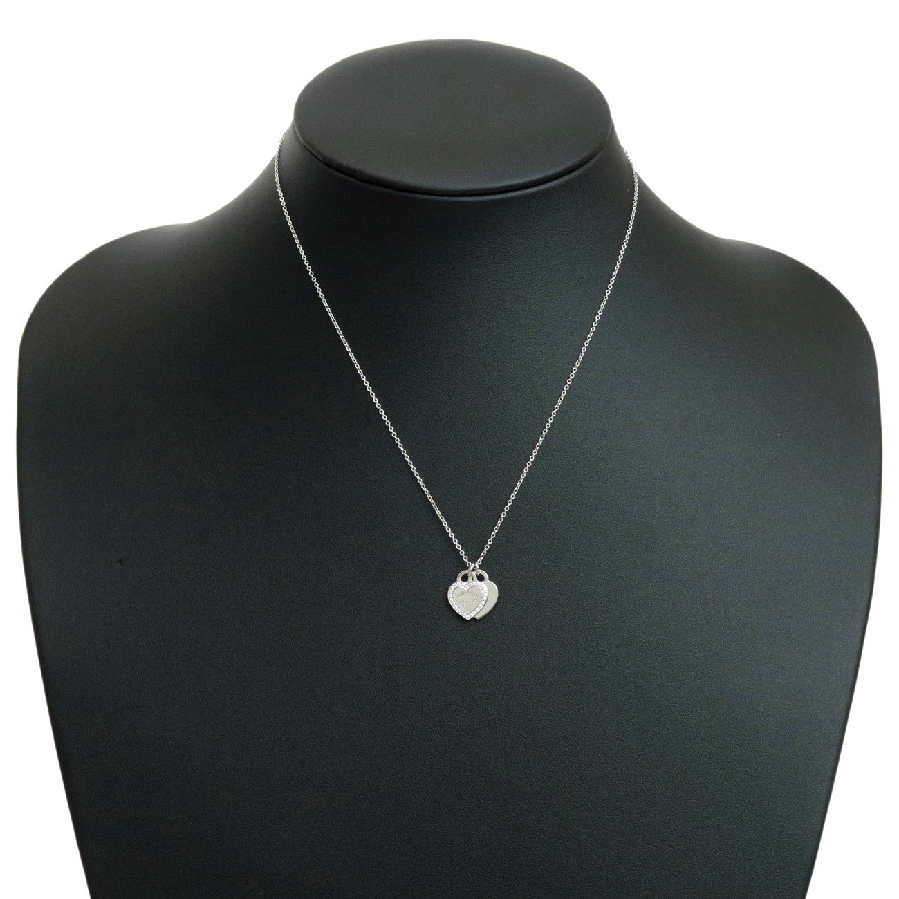 Tiffany&Co. Return to Tiffany Mini Double Heart Diamond Necklace