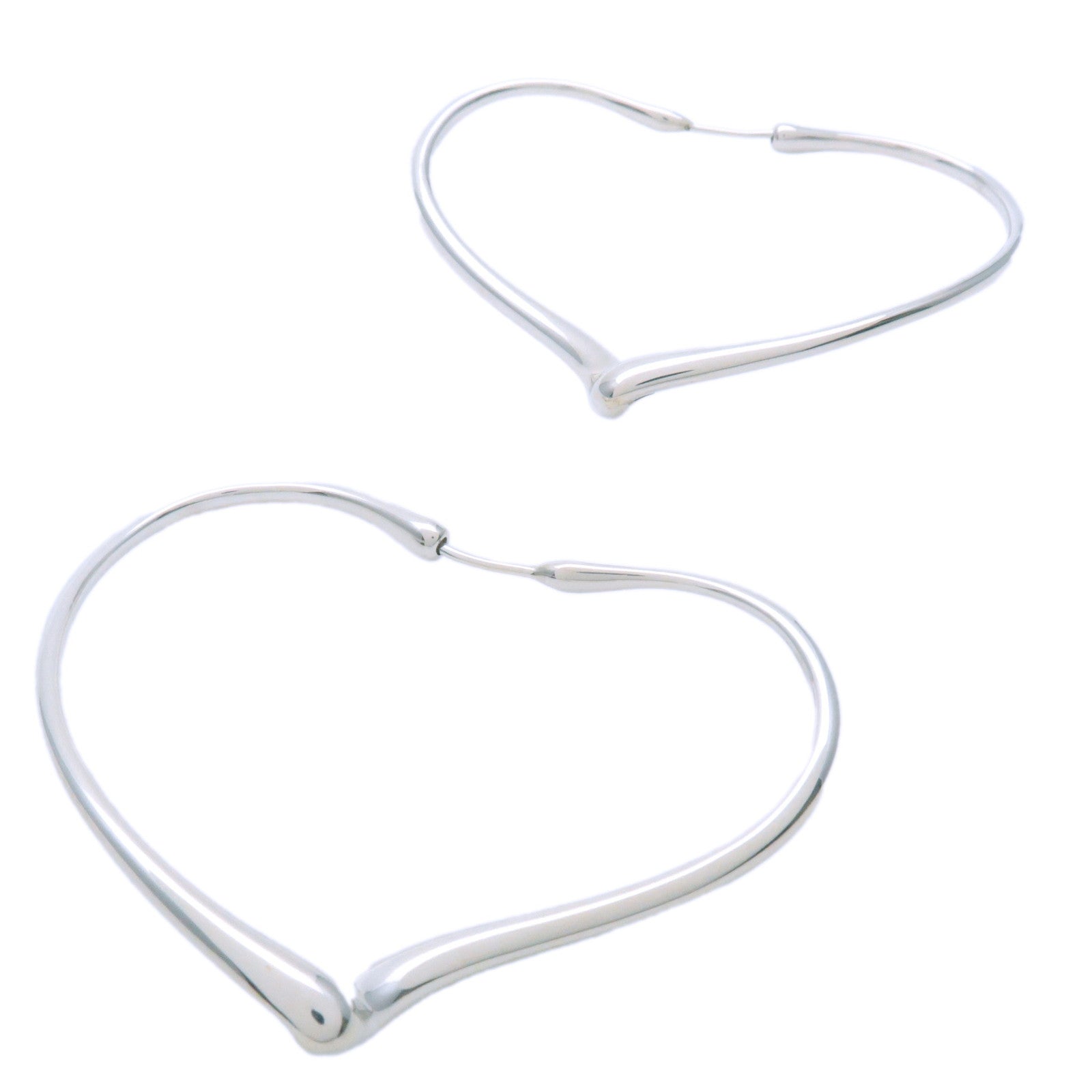 Tiffany＆Co. Open Heart Hoop Earring Medium SV925 Silver