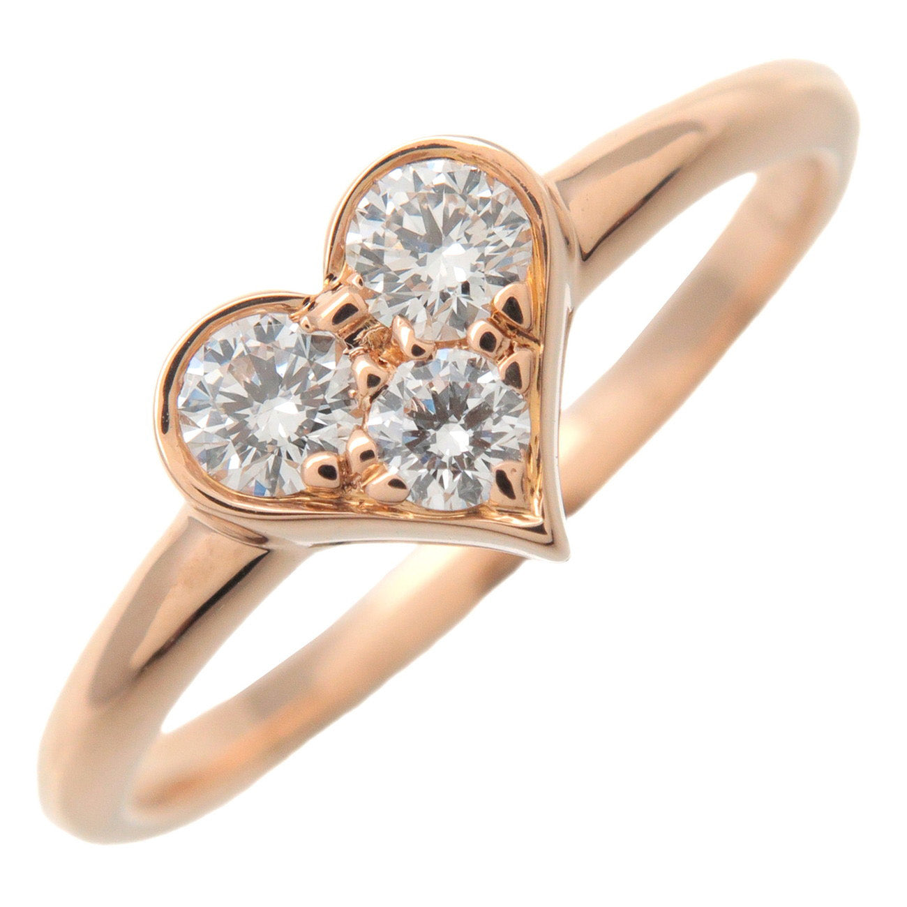 Tiffany&Co.-Sentimental-Heart-3P-Diamond-Ring-K18-Rose-Gold-US6