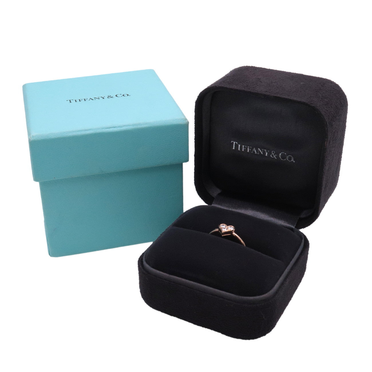 Tiffany&Co. Sentimental Heart 3P Diamond Ring K18 Rose Gold US6