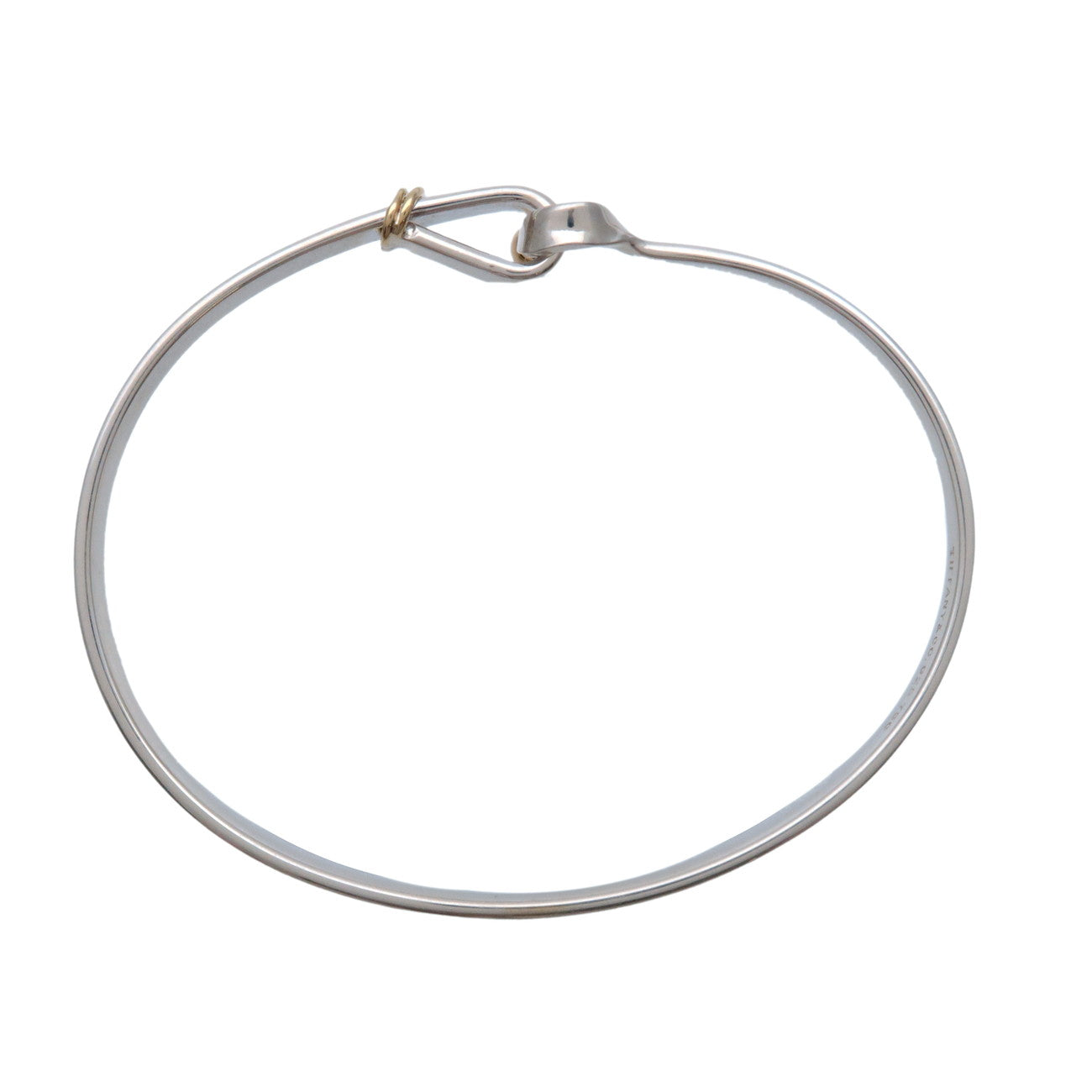 Tiffany&Co. Hook & Eye Bangle S925 750 18K Silver Yellow Gold