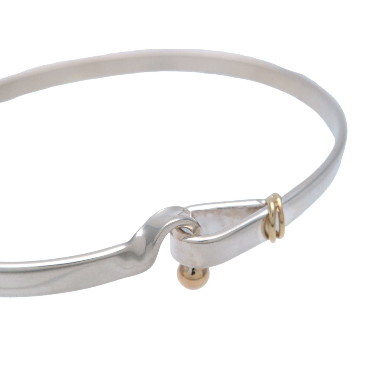 Tiffany&Co. Hook & Eye Bangle S925 750 18K Silver Yellow Gold