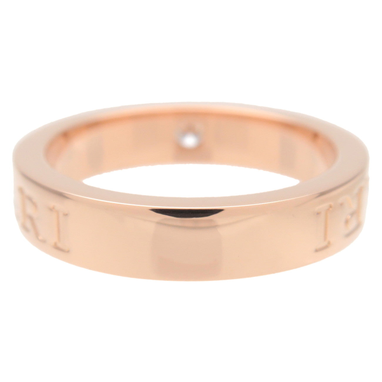 BVLGARI Double Logo 1P Diamond Ring 750PG Rose Gold US6 EU51.5