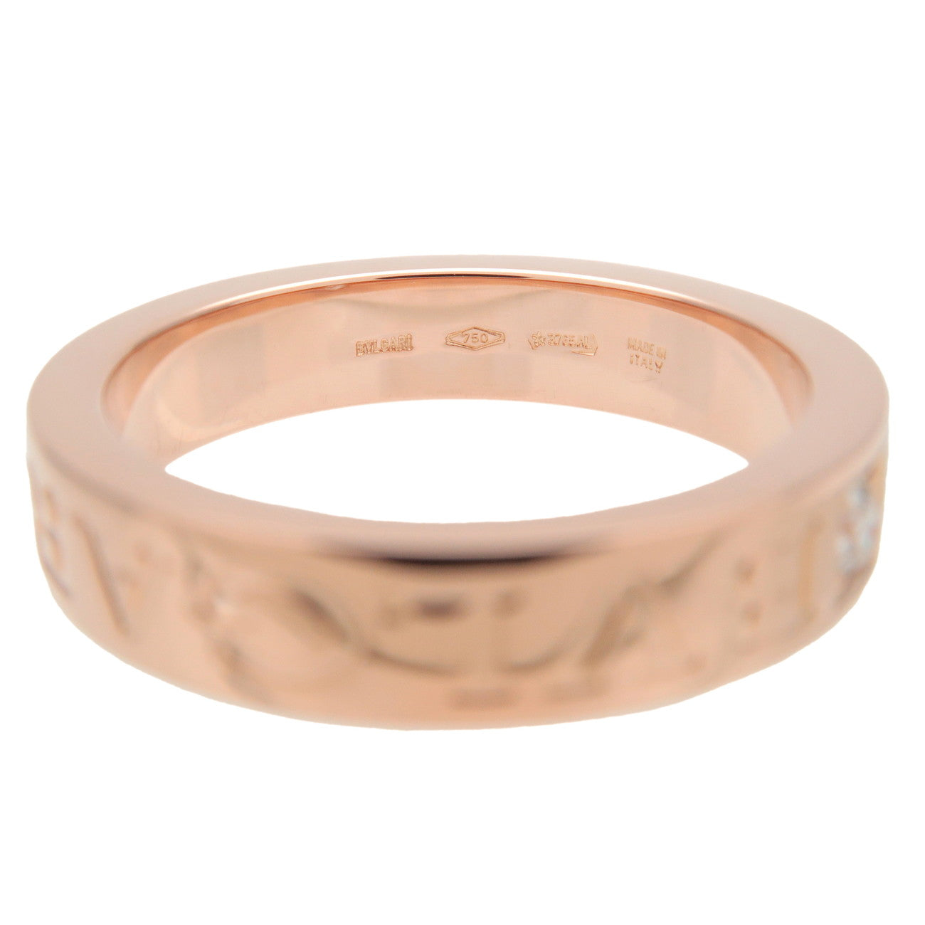 BVLGARI Double Logo 1P Diamond Ring 750PG Rose Gold US6 EU51.5