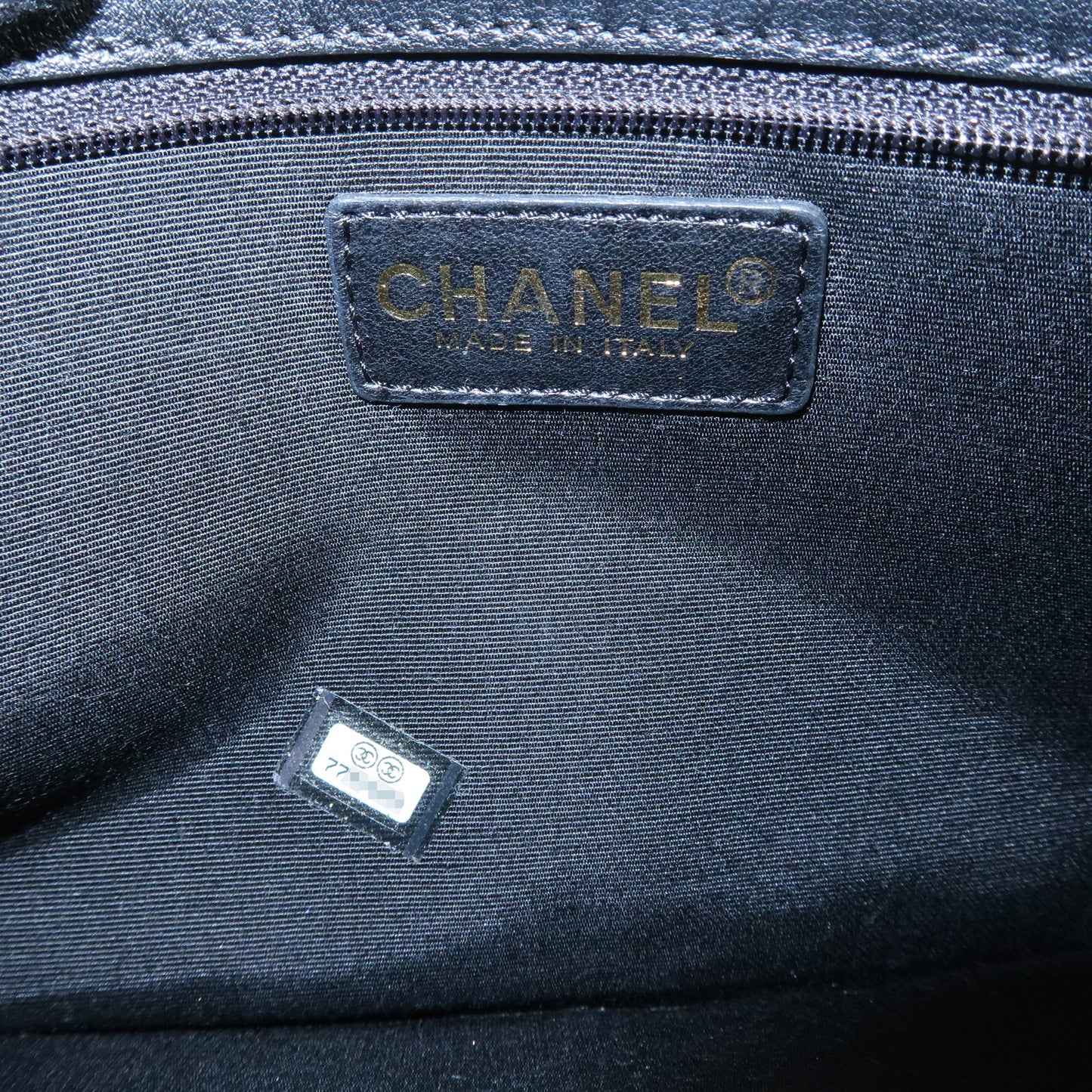 CHANEL Canvas Leather Iconic Chain Shoulder Bag Black