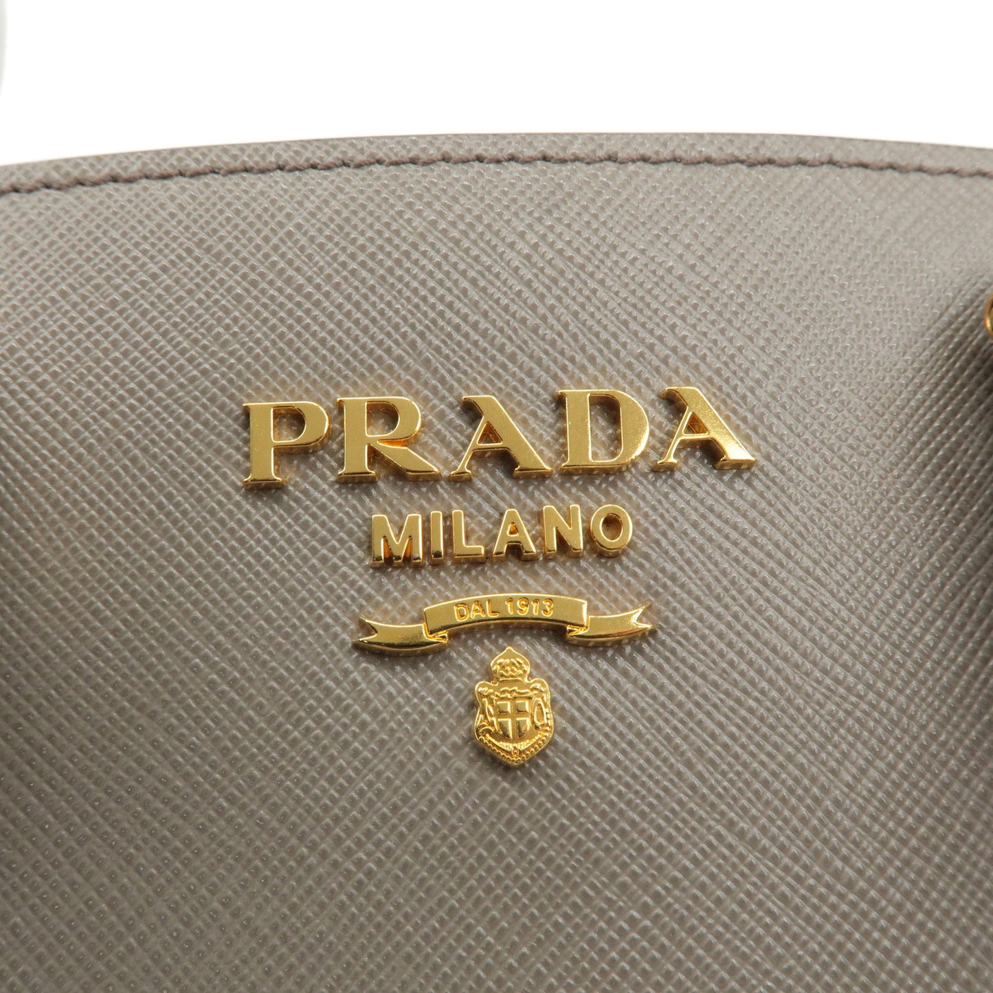 PRADA Saffiano Leather 2Way Bag Handbag Shoulder Greige 1BA164