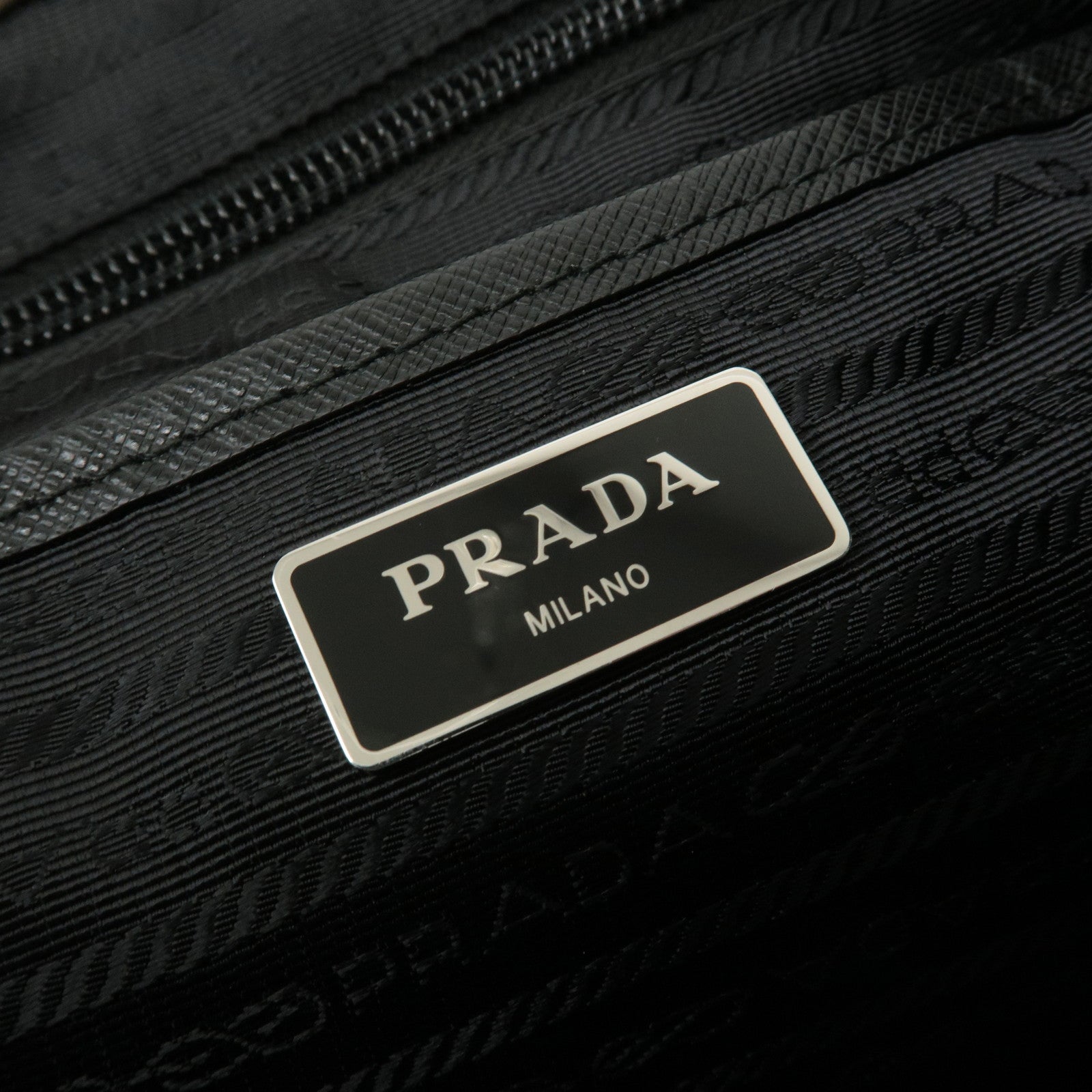 PRADA Logo Nylon Leather Backpack Rucksack Khaki Black