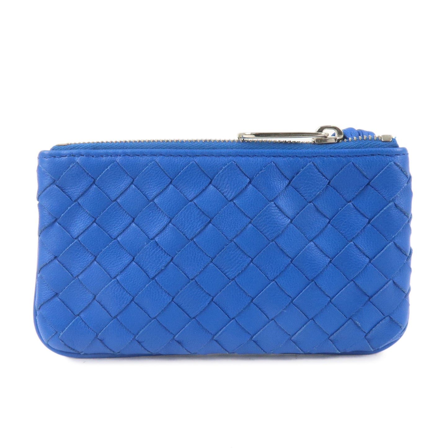 BOTTEGA VENETA Intrecciato Leather Coin Case Coin Purse Blue