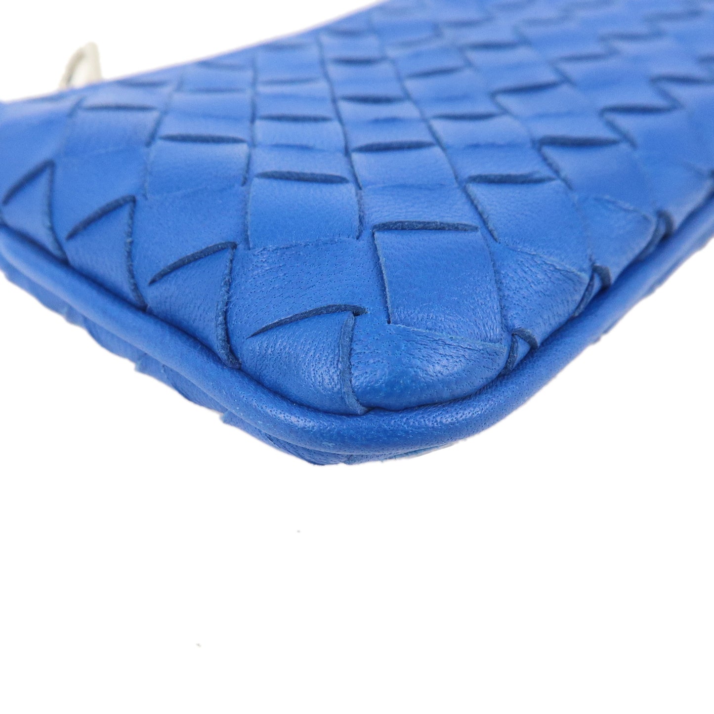 BOTTEGA VENETA Intrecciato Leather Coin Case Coin Purse Blue