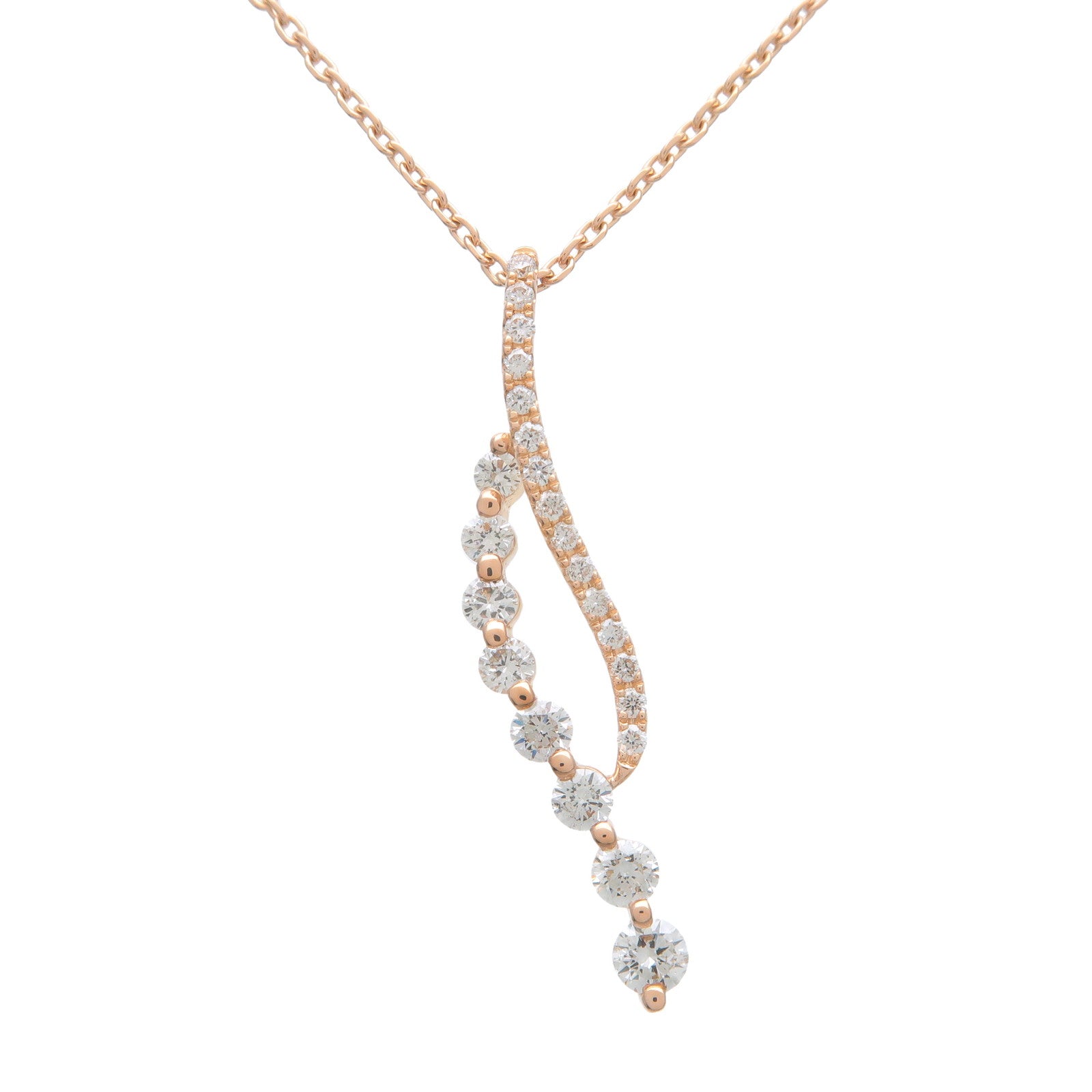 STAR-JEWELRY-Diamond-Necklace-0.25ct-K18PG-750-Rose-Gold