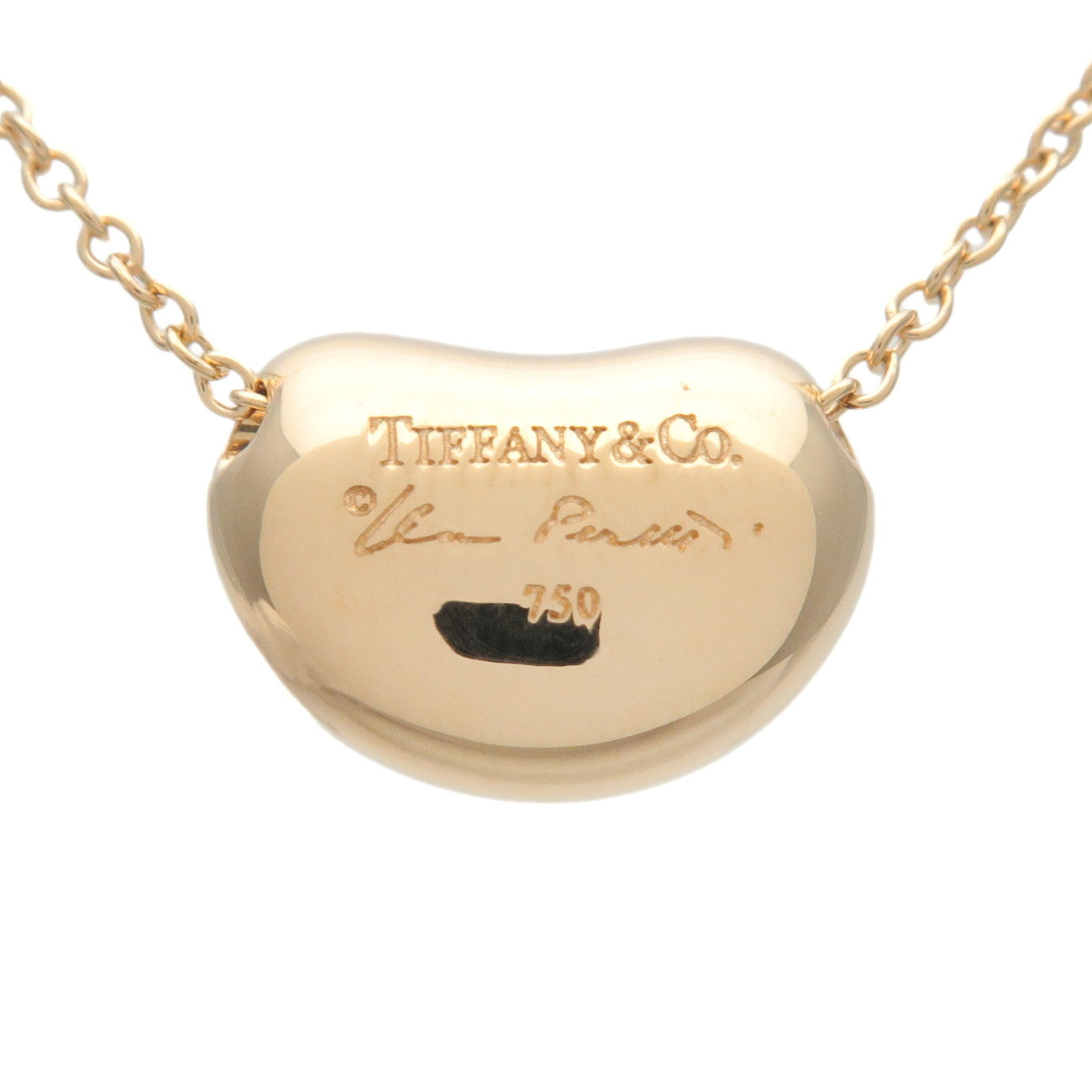 Tiffany & Co. Bean Necklace Small K18YG 750YG Yellow Gold