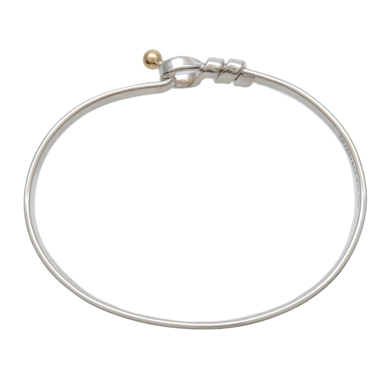 Tiffany&Co. Hook & Eye Bangle SV925 K18YG Silver Yellow Gold