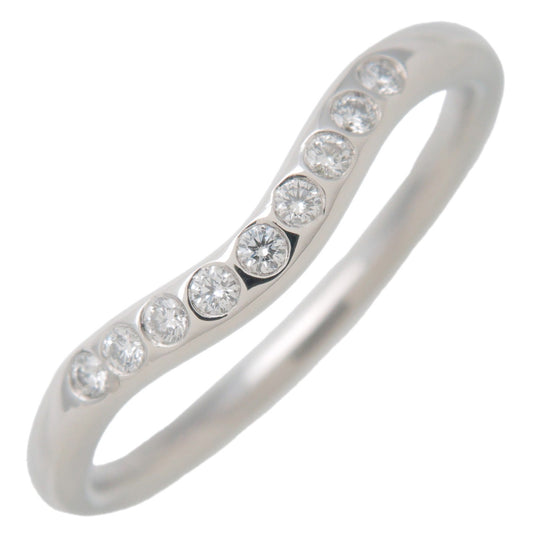 Tiffany&Co.-Carved-Band-Ring-9P-Diamonds-PT950-EU49-US5-HK10.5Used-F/S