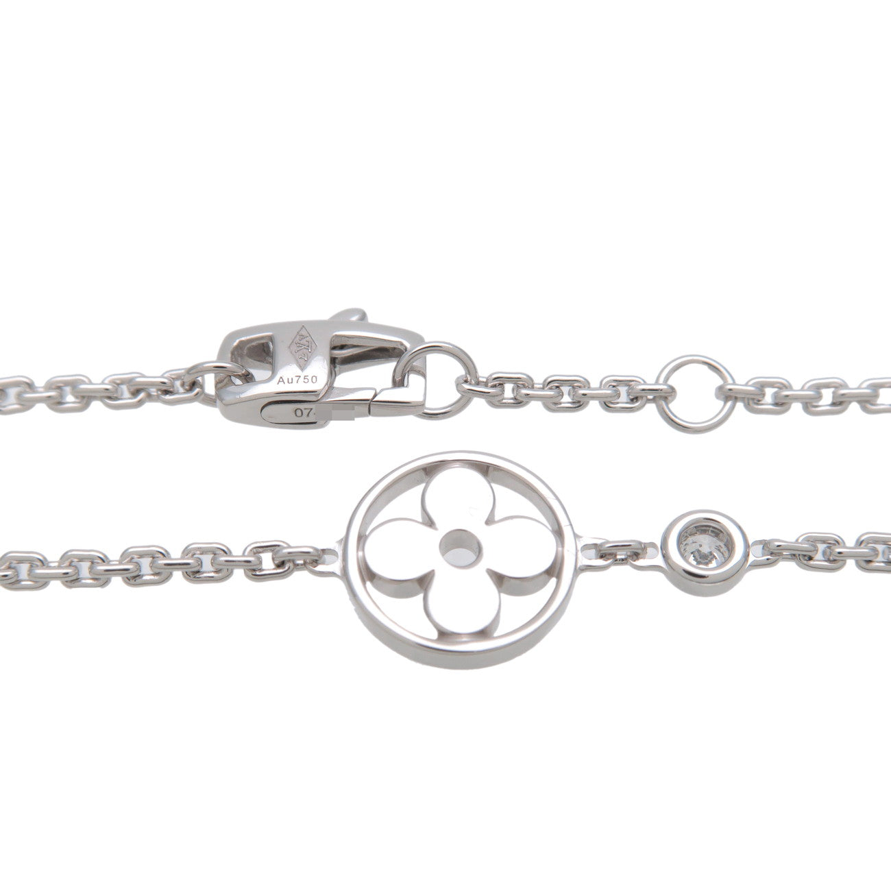 Louis Vuitton Monogram Ideal 1P Diamond Bracelet K18 750WG