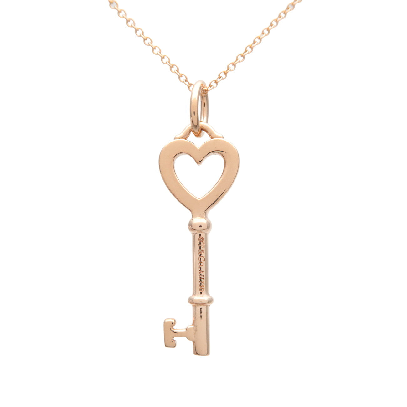 Tiffany&Co. Heart Key Necklace K18PG  750PG Rose Gold