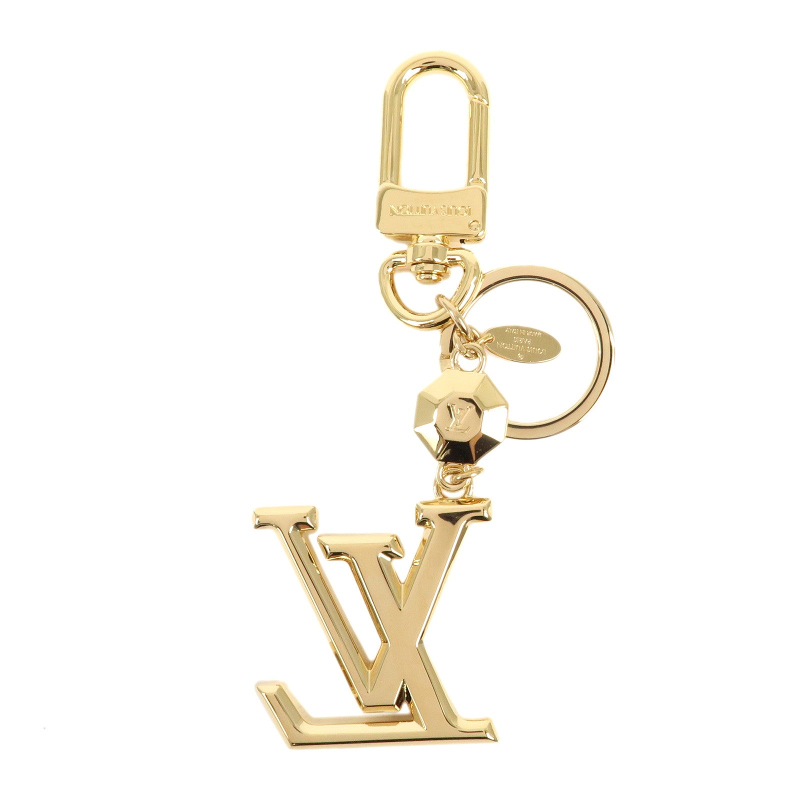 Louis Vuitton Key Holder LV Facettes Gold Bag Charm M65216