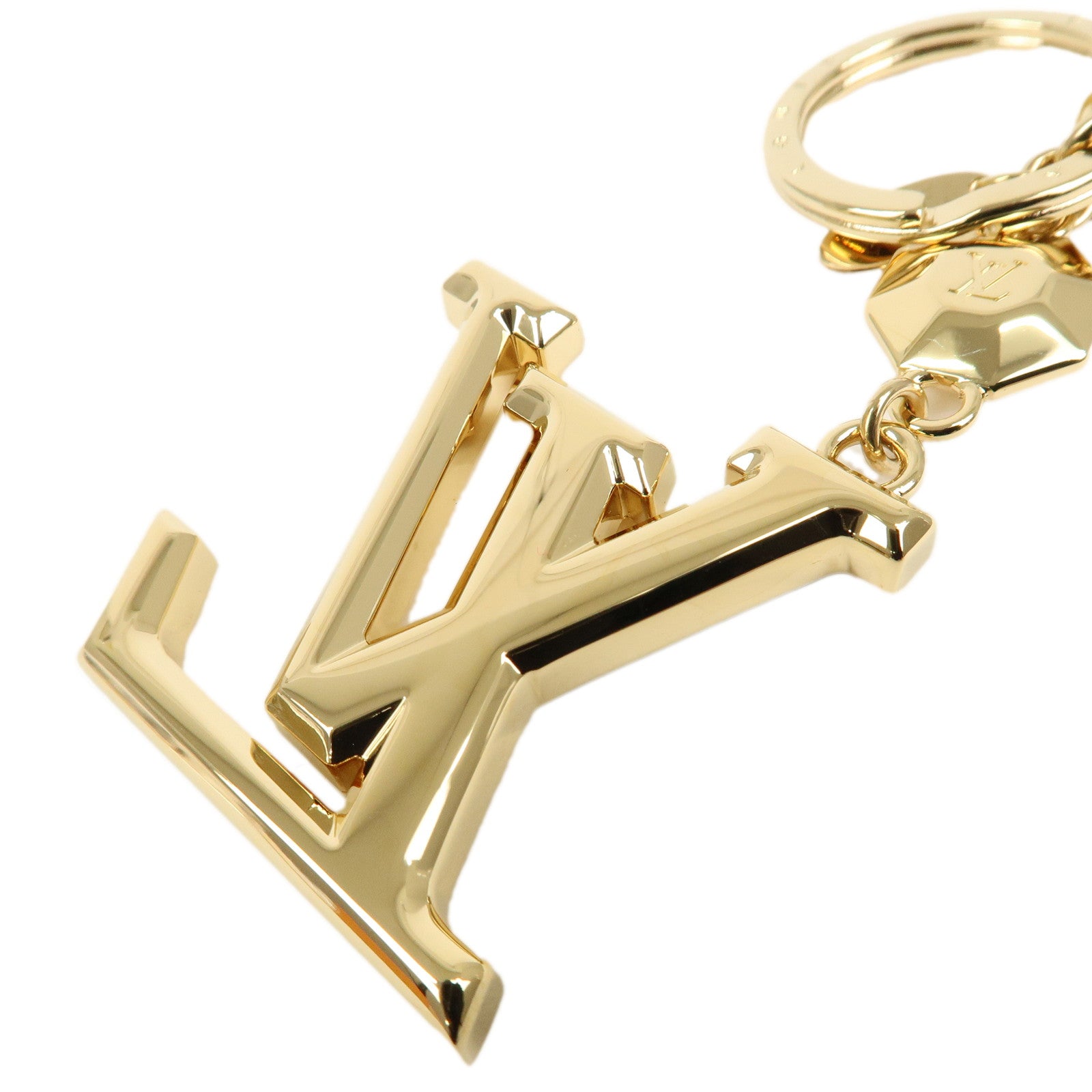 Louis Vuitton Key Holder LV Facettes Gold Bag Charm M65216