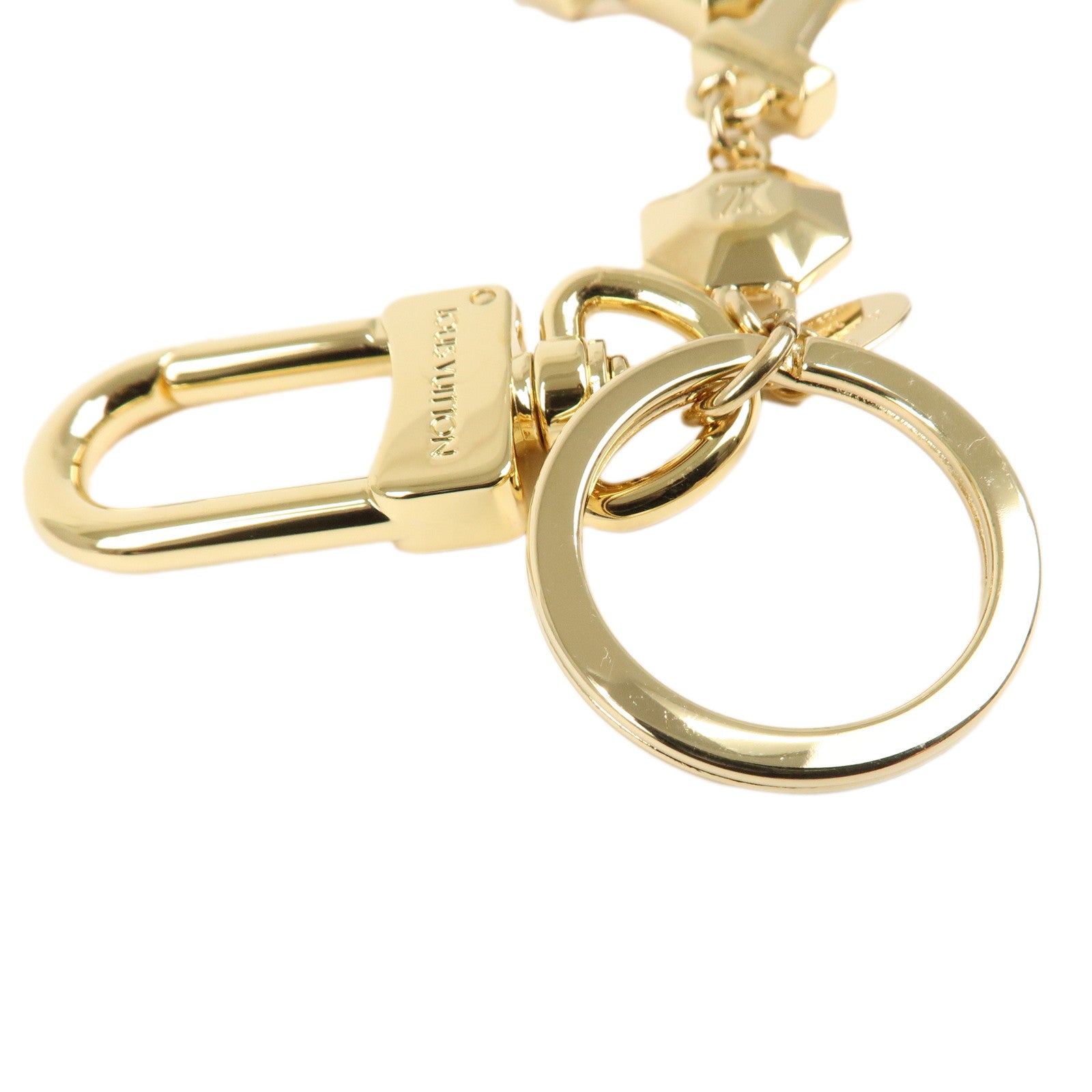 Louis Vuitton Key Holder LV Facettes Gold Bag Charm M65216