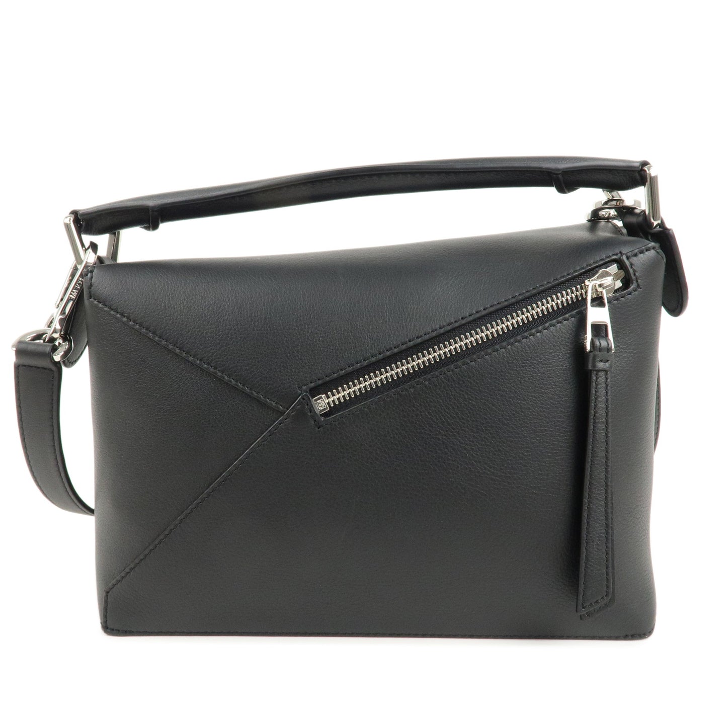 LOEWE Leather Puzzle Bag Small 2Way Bag Hand Bag Black