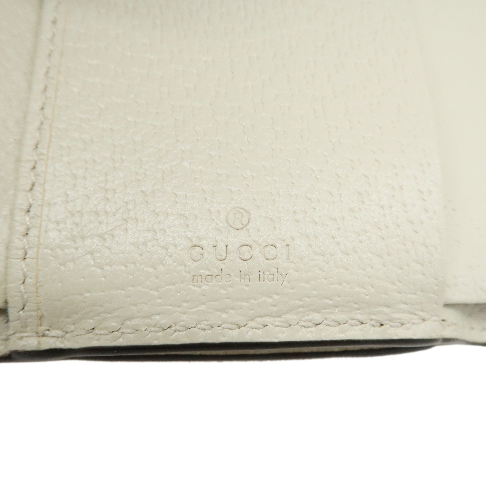 GUCCI Ophidia GG Supreme Leather Trifold Wallet Beige Ivory 644334