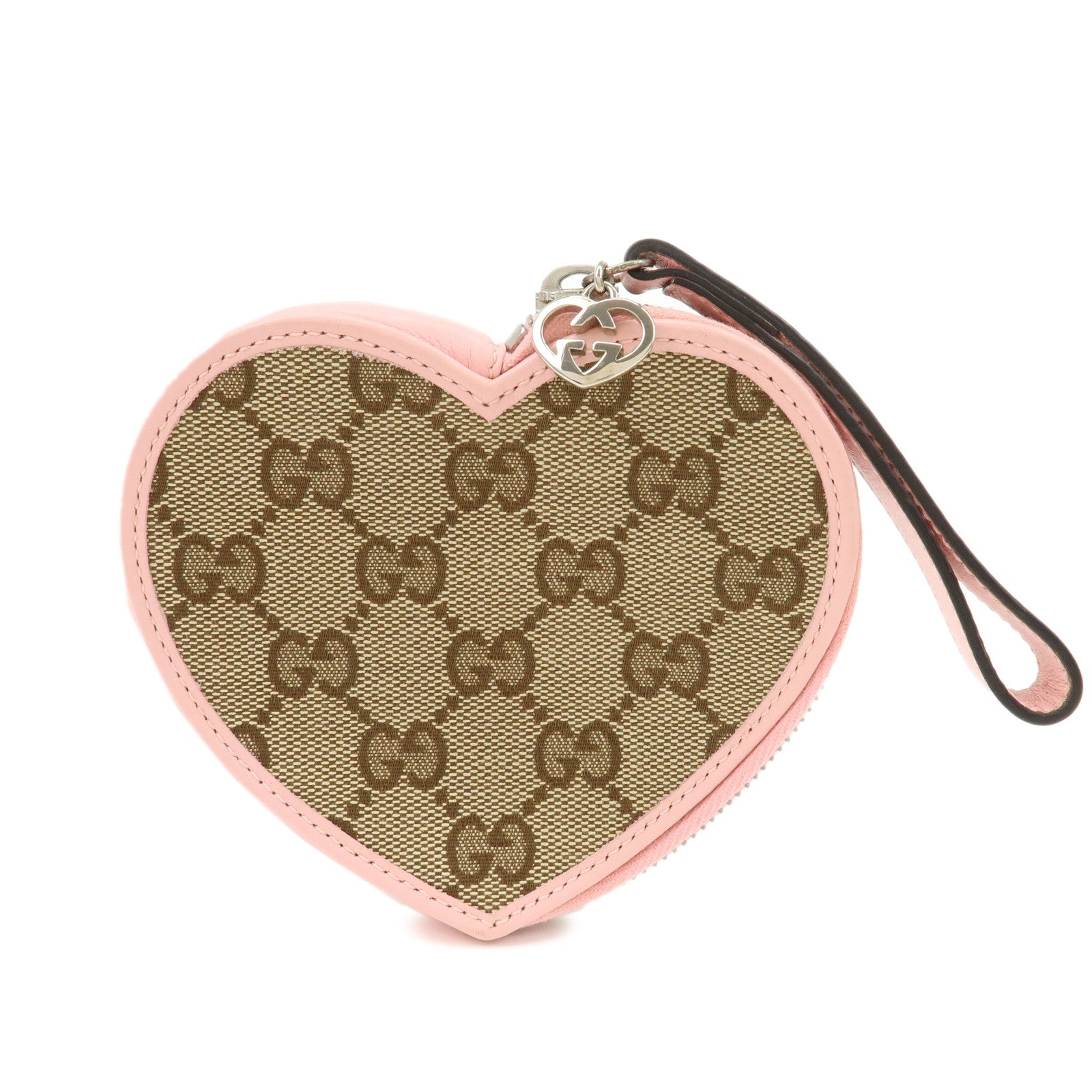 GUCCI-Lovely-Heart-GG-Canvas-Leather-Coin-Case-Beige-Pink-297560