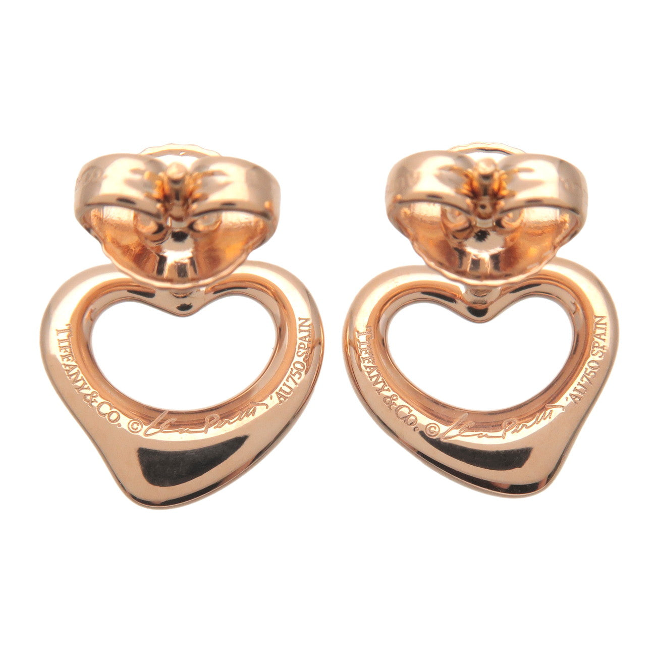 Tiffany&Co. Open Heart Earrings K18YG 750PG Rose Gold