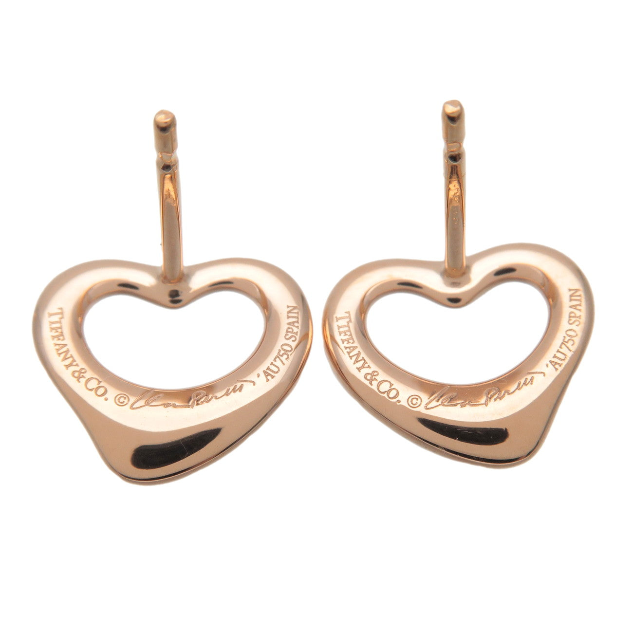 Tiffany&Co. Open Heart Earrings K18YG 750PG Rose Gold