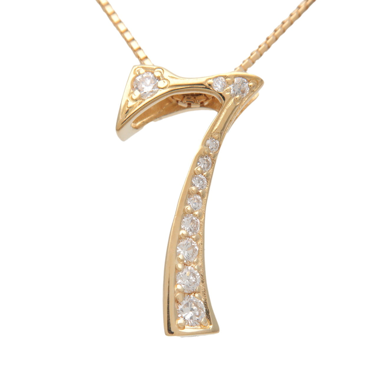 NOMBRE-Diamond-Necklace-No.7-0.17ct-K18-750YG-Yellow-Gold