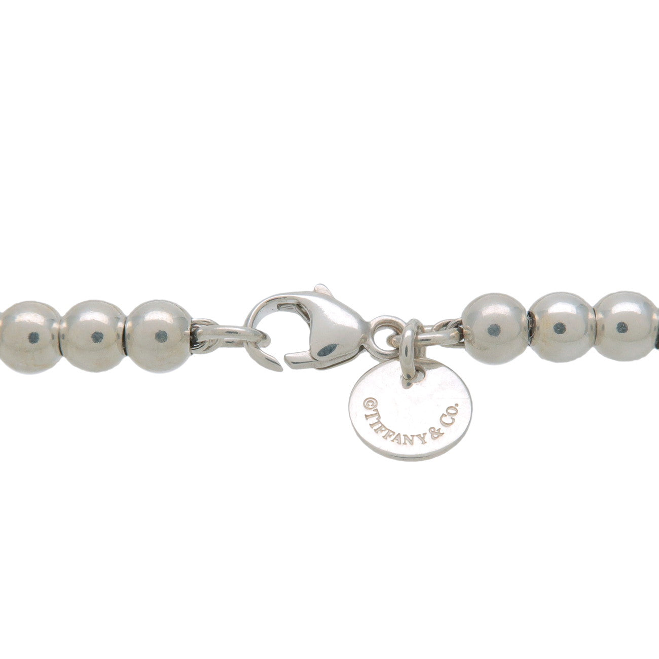 Tiffany&Co. Love Heart Tag Beads Bracelet SV925 Silver Blue