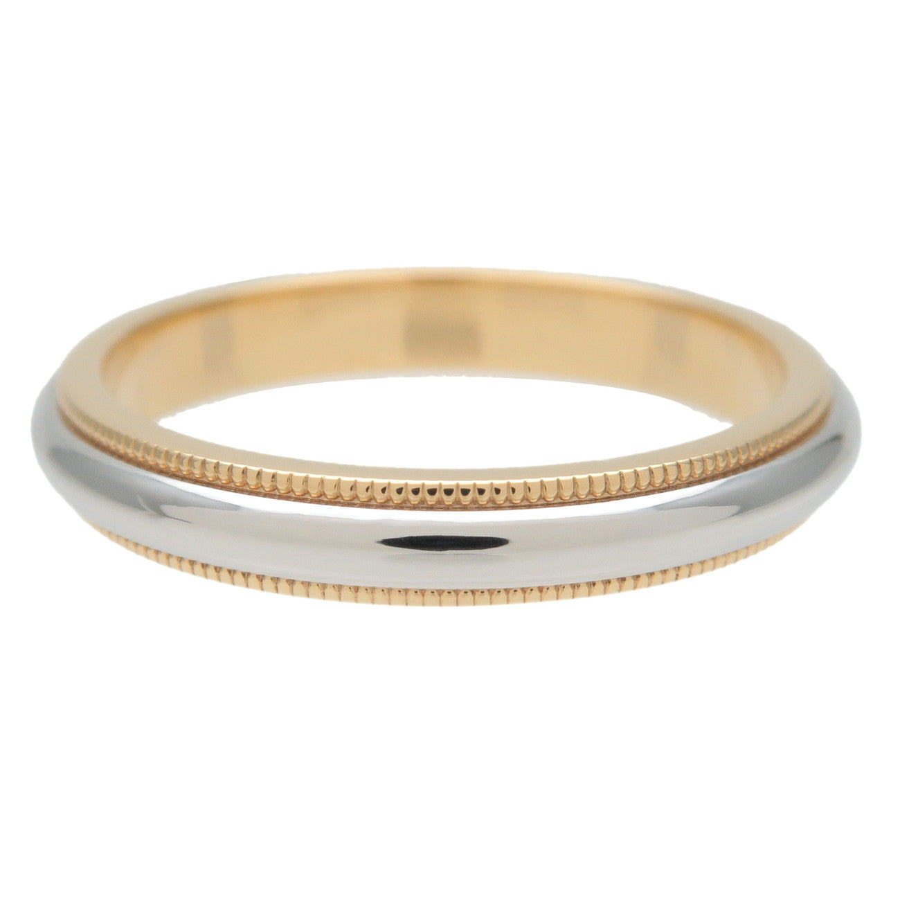 Tiffany&Co. Milgrain Band Ring K18 PT950 YellowGold Platinum