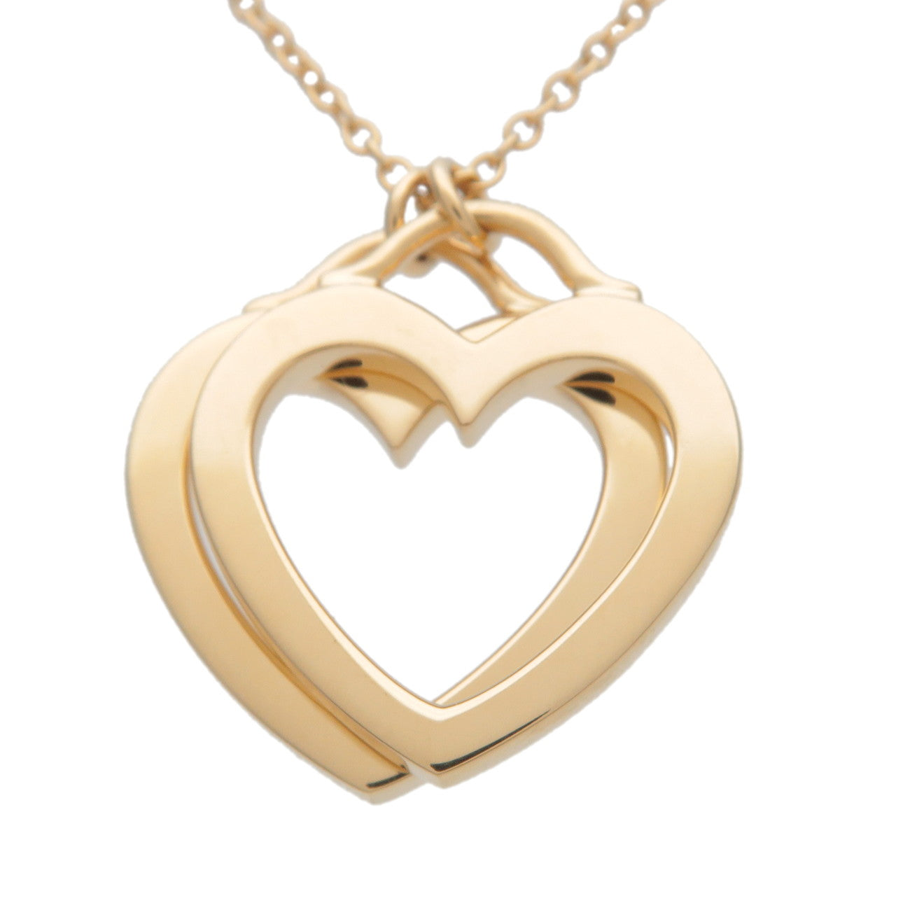 Tiffany&Co.-Sentimental-Double-Heart-Necklace-K18YG-750YG