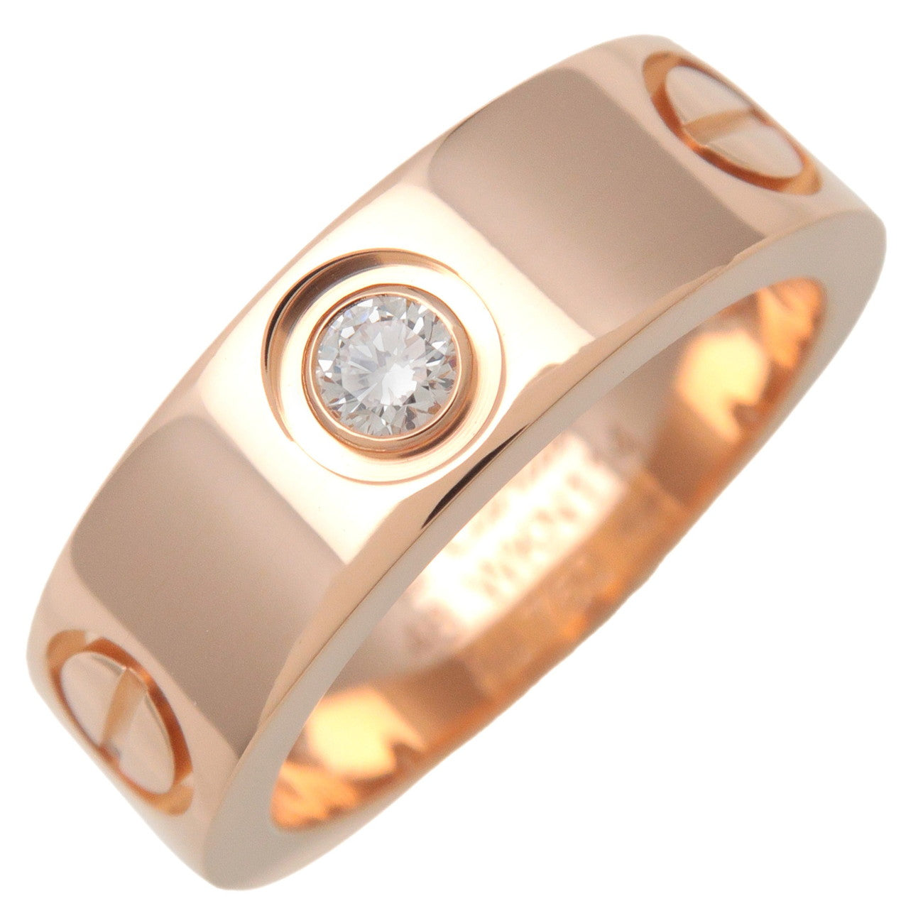 Cartier-Love-Ring-Half-Diamond-K18-750PG-Rose-Gold-#48-US4.5-EU48