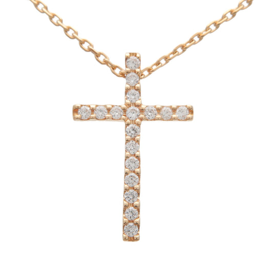 STAR-JEWELRY-Cross-Diamond-Necklace-K18YG-750YG-Yellow-Gold