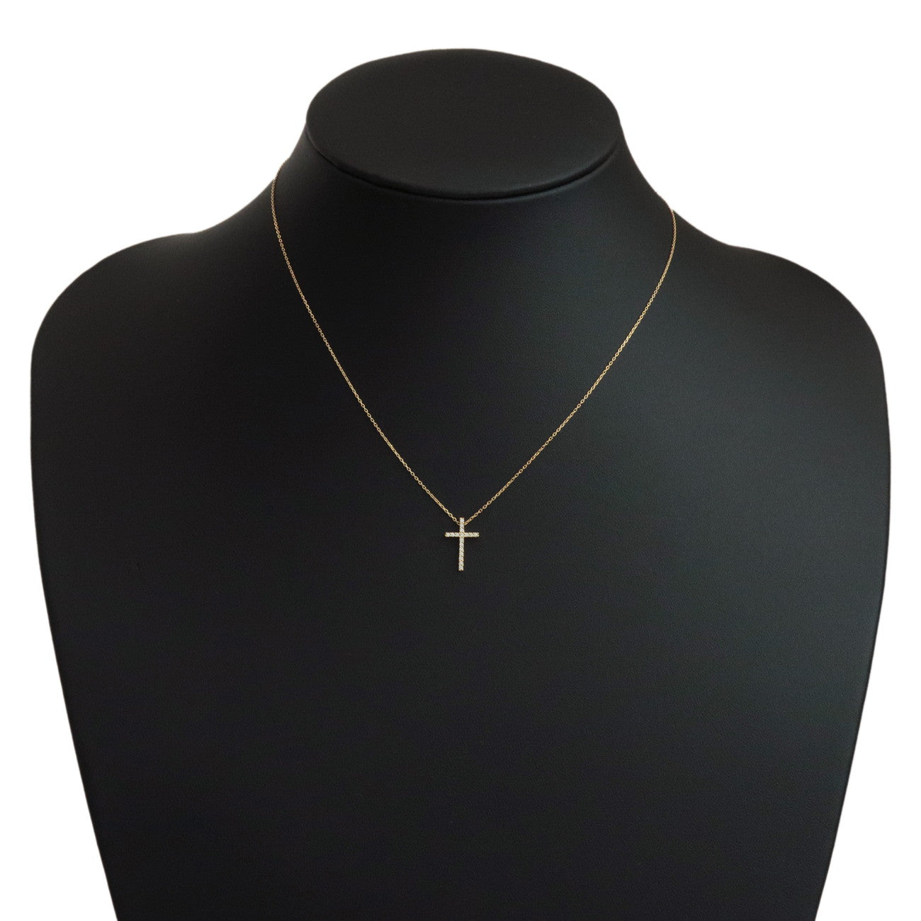 STAR JEWELRY Cross Diamond Necklace K18YG 750YG Yellow Gold