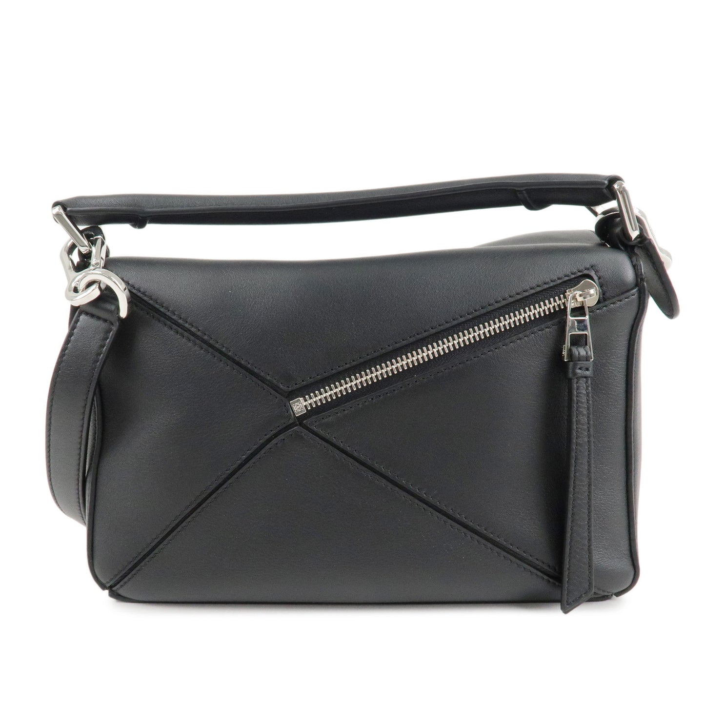 LOEWE Leather Puzzle Bag Small 2Way Bag Hand Bag Black