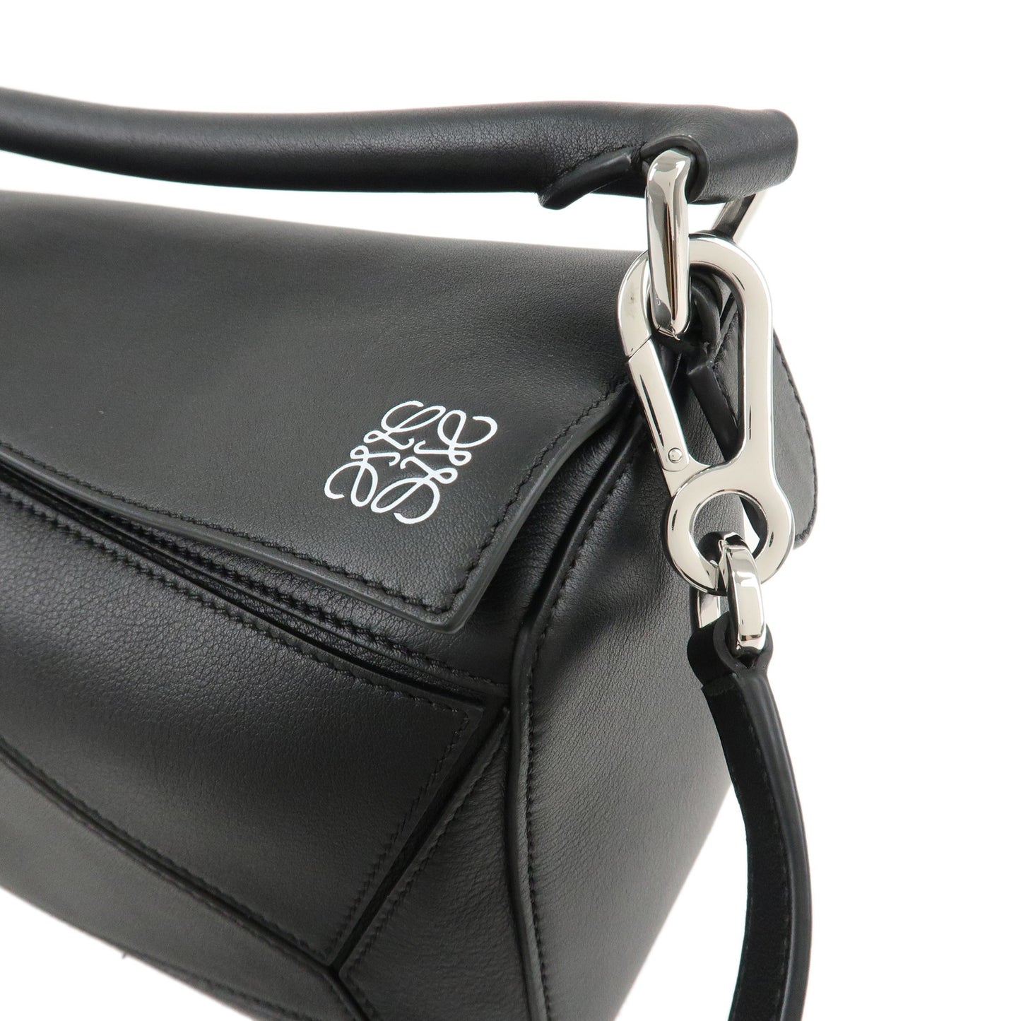 LOEWE Leather Puzzle Bag Small 2Way Bag Hand Bag Black