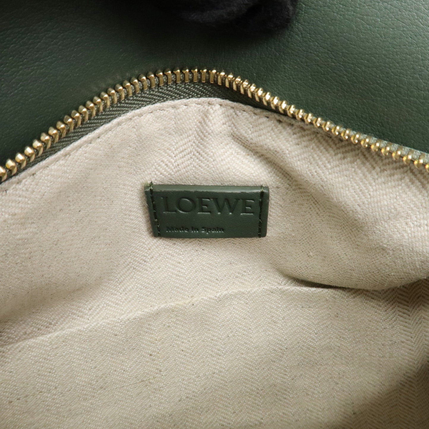 LOEWE Leather Puzzle Bag Small 2Way Bag Hand Bag Green