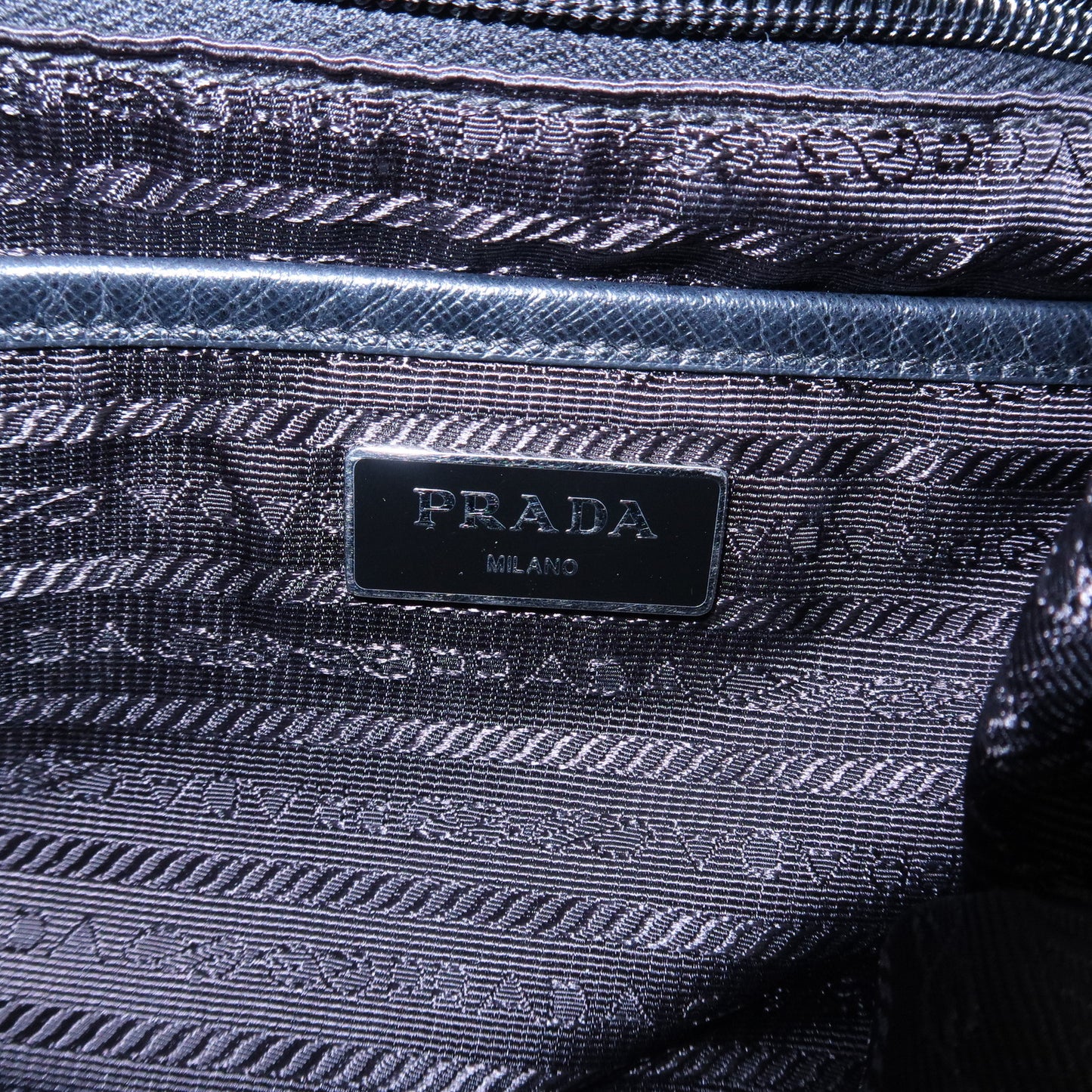 PRADA Triangle Logo Nylon Leather Rucksack Backpack Black 1BZ811