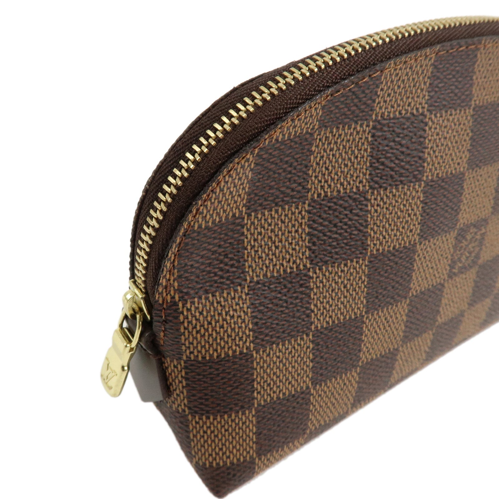 Louis Vuitton Damier Pochette Cosmetic Pouch Brown N47516