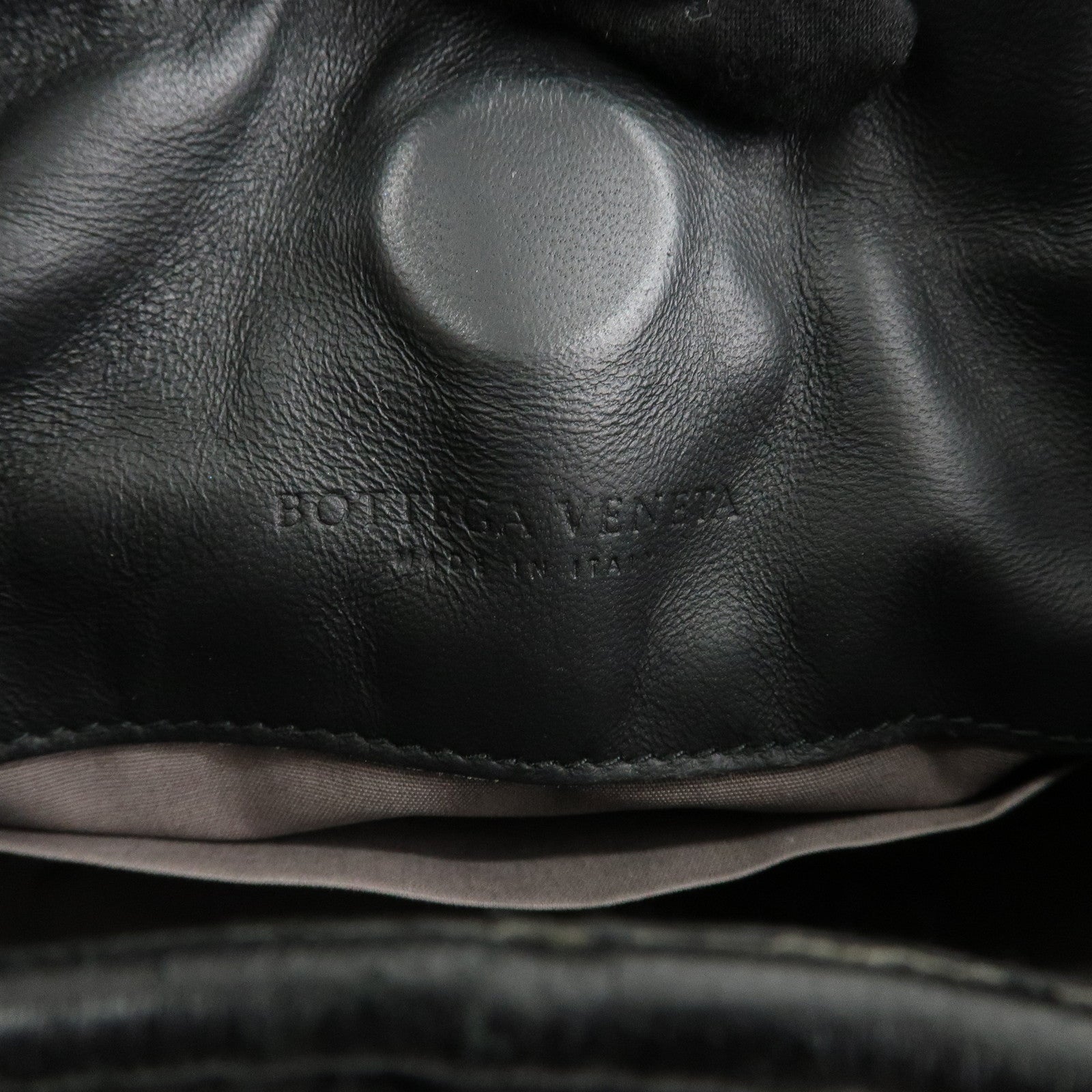 BOTTEGA VENETA Intrecciato Leather Sholder Bag Tote Bag Black Used