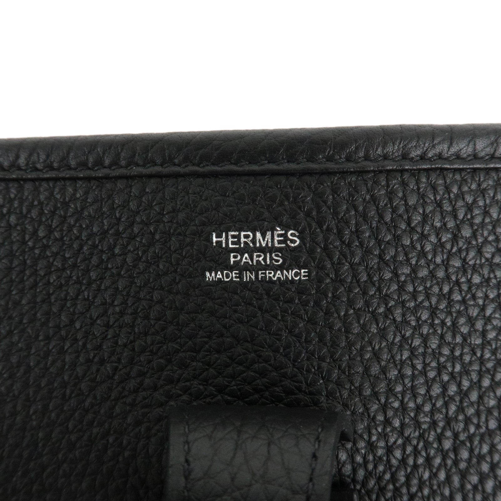 HERMES Taurillon Clemence Evelyen 3PM U Engraved Black