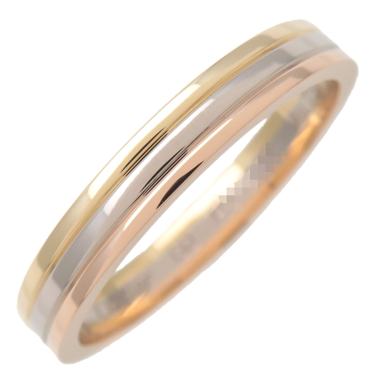 Cartier-Vendome-Three-Color-Ring-K18-750-YG/WG/PG-#60-US9-9.5