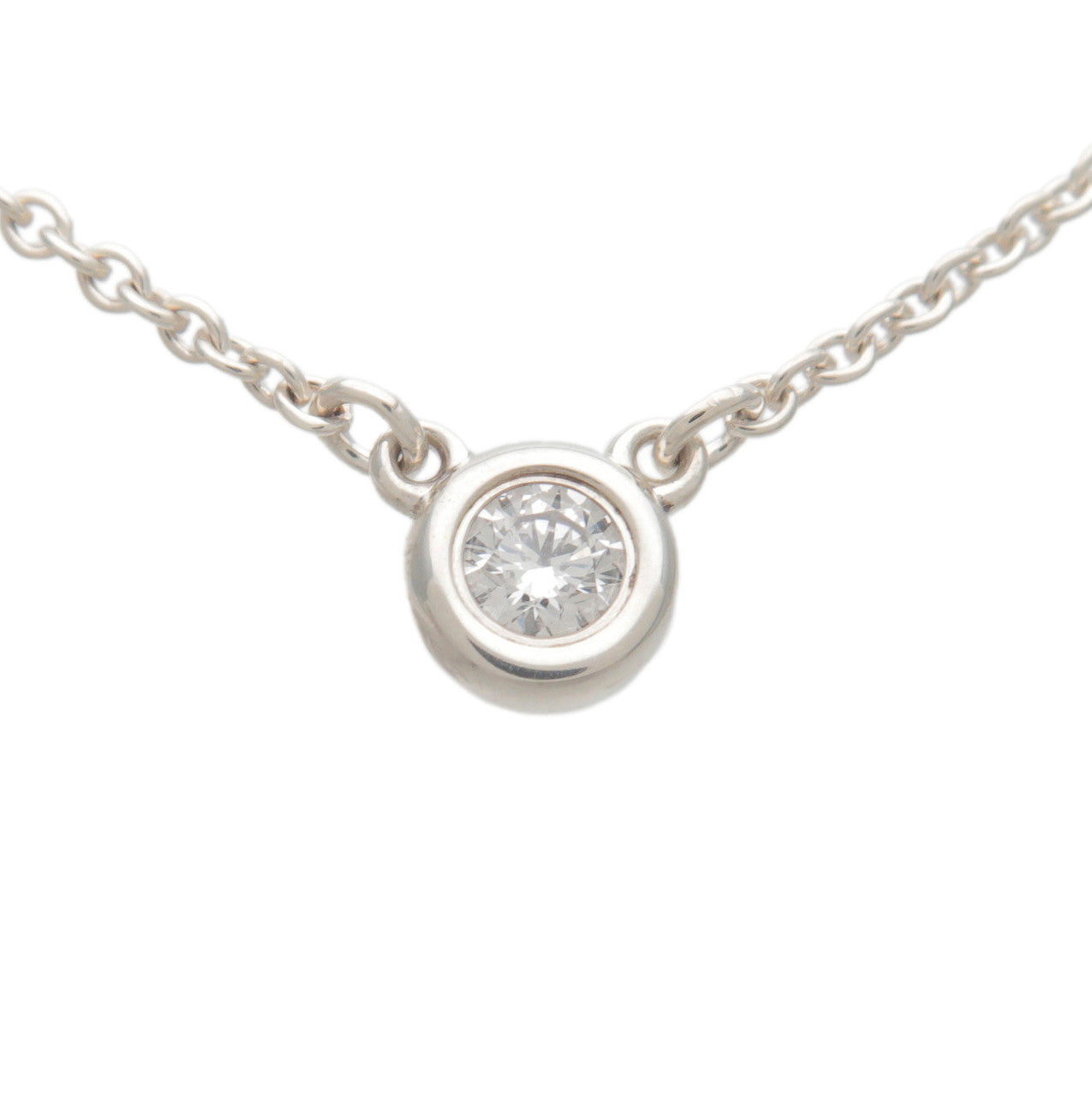 Tiffany&Co.-By-The-Yard-1P-Diamond-Necklace-0.07ct-SV925-Silver