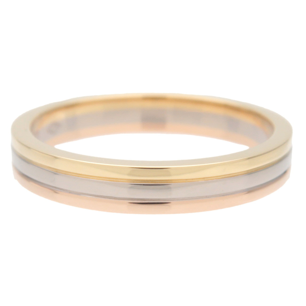 Cartier Vendome Three Color Ring K18 750 YG/WG/PG #56 US7.5-8